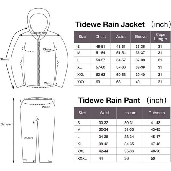 Rain Suit Waterproof Breathable Lightweight 2 Pieces Rainwear - Picture 6 of 7